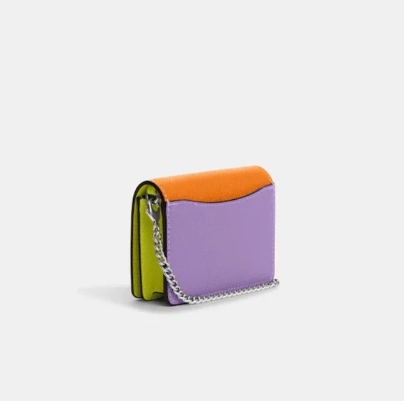 COACH Mini Wallet On A Chain In Colorblock - Picture 4 of 16